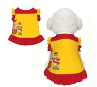 Robe pour chien avec drapeau espagnol - Vêtement d'été pour petit chiot et chat