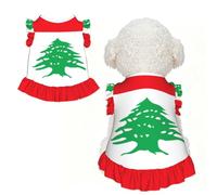 Robe pour chien avec motif drapeau du Liban - Vêtement d'été pour petit chiot et chat