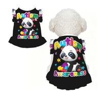 Robe pour Chien avec Puzzle cœur Panda, vêtements Respirants pour Animaux de Compagnie, Manches à Volants, idéale pour Les séances Photo de fêtes et de fêtes (Taille XS).
