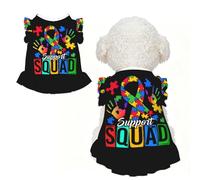 Robe pour Chien avec Ruban Puzzle et vêtements Respirants pour Animaux de Compagnie, Manches à Volants, idéale pour Une séance Photo ou Une fête (Taille XS).