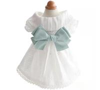 Robe pour chien - Costume de princesse Corée du Sud - Vêtements formels de la Malte Poméranie York - Vêtements tendance avec nœud - Blanc - Taille S