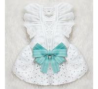 Robe pour chien et animal domestique - Costume de princesse Corée du Sud - Vêtements formels pour chiots maltais de Poméranie - Vêtements tendance avec nœud - Blanc - Été 1 - Taille M