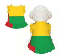 Robe pour chien imprimée drapeau de la Guinée-Bissau, jupe chemise pour chien mignon sans manches, tenue d'été pour animaux de compagnie, pour chiot, petit chat, taille M