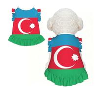 Robe pour chien imprimée drapeau de l'Azerbaïdjan, jupe chemise pour chien mignon sans manches, tenue d'été pour animaux de compagnie, pour chiot, petit chat, taille XL