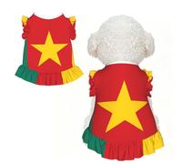Robe pour chien imprimée drapeau du Cameroun - Jupe chemise sans manches - Tenue d'été pour animaux de compagnie - Pour chiot et petit chat - L