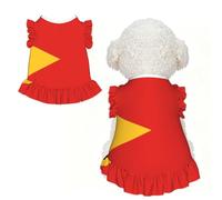 Robe pour chien imprimée République démocratique du Timor-Leste, jupe chemise sans manches pour animal de compagnie, tenue d'été pour chiot, petit chat, L