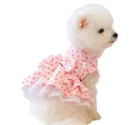 Robe pour Chiot - Accessoires réglables et Mignons pour Animaux | Jupe Rose Cœur pour Chat Chien Fille - pour Toutes Les Races de chiennes, été, Printemps, Anniversaire, fête, Quotidien, soirée,