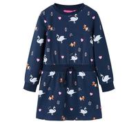 Robe - vidaXL - Manches longues - Coton - Marine - Taille 140 (9-10 ans) 9-10 ans