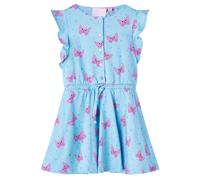 Robe pour Enfants avec Boutons sans Manches Vêtement Imprimé Papillon Bleu 128 v