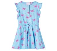 Robe pour Enfants avec Boutons sans Manches Vêtement Imprimé Papillon Bleu 128 v