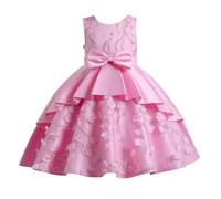 Robe pour fille - Printemps et anniversaire d'enfant - Robe de princesse - Podium - Jupe tutu - Jupe de piano - Costume de soirée - Robe de loisirs - Justaucorps pour fille avec, Rose, 8-9 ans