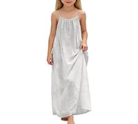 Robe pour Fille - sans Manches Ligne A Couleur Unie Basic Les Loisirs Ample à Poches Filles, Jouer Détendre la Maison, Tout-Petits et Enfants2026