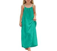Robe pour Fille - sans Manches Ligne A Couleur Unie Basic Les Loisirs Ample à Poches Filles, Jouer Détendre la Maison, Tout-Petits et Enfants2026
