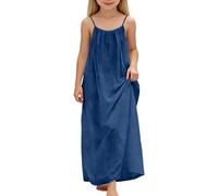 Robe pour Fille - sans Manches Ligne A Couleur Unie Basic Les Loisirs Ample à Poches Filles, Jouer Détendre la Maison, Tout-Petits et Enfants2026