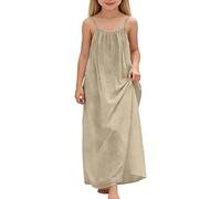 Robe pour Fille - sans Manches Ligne A Couleur Unie Basic Les Loisirs Ample à Poches Filles, Jouer Détendre la Maison, Tout-Petits et Enfants2026