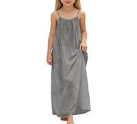 Robe pour Fille - sans Manches Ligne A Couleur Unie Basic Les Loisirs Ample à Poches Filles, Jouer Détendre la Maison, Tout-Petits et Enfants2026