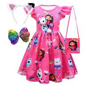 Robe pour filles, manches courtes, maison de poupée Gabby, princesse Gabby Cat, jupe Tutu en maille, Costume de Cosplay pour fête d'anniversaire pour enfants Gabby Style15