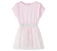 Robe Pour Filles Volants Imprimé C¿Urs Brillants Rose Clair 128