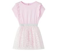 Robe Pour Filles Volants Imprimé C¿Urs Brillants Rose Clair 92
