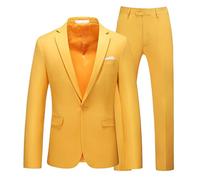 Robe Pour Hommes 2 Pièces Smoking Élégant Blazer Et Pantalon D'affaires Formelle Mariage Cérémonie Pleine Avec Un Bouton Mariage D'affaires Robes De Travail Décontracté Slim Fit Dîner Robe De Mariée