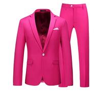Robe Pour Hommes 2 Pièces Smoking Élégant Blazer Et Pantalon D'affaires Formelle Mariage Cérémonie Pleine Avec Un Bouton Mariage D'affaires Robes De Travail Décontracté Slim Fit Dîner Robe De Mariée