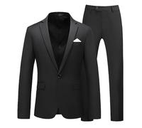 Robe Pour Hommes 2 Pièces Smoking Élégant Blazer Et Pantalon D'affaires Formelle Mariage Cérémonie Pleine Avec Un Bouton Mariage D'affaires Robes De Travail Décontracté Slim Fit Dîner Robe De Mariée