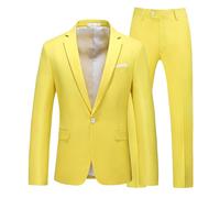 Robe Pour Hommes 2 Pièces Smoking Élégant Blazer Et Pantalon D'affaires Formelle Mariage Cérémonie Pleine Avec Un Bouton Mariage D'affaires Robes De Travail Décontracté Slim Fit Dîner Robe De Mariée