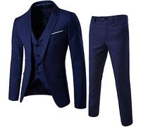 Robe pour Hommes 3 Pièces Smoking Élégant Blazer Pantalon Gilet de Couleur Unie d'Affaires Formelle de Mariage Complet pour Hommes d'affaires Dinner Robes de Travail Décontracté Slim Fit Cérémonie