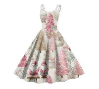Robe pour Les Fête de Noël Noël Cadeau Femme Pere Noel Robe pour Pailletée Deguisement Elegant Elegante Adulte Nouvel an Scintillante 2025 Tenue de Noel Femme Chic A-Chameau XXL