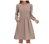 Robe pour Noel Portefeuille 2025 Simple Élégante Décolleté Maysange Brhiverlle Blanc Mode Menthe Rondes Drapee Donner Court Western Bouton Nasty Rayure Original