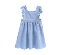 Robe Princesse Enfant Fille Manche Courtes Pas Cher Robes Filles Chic Et Elegant Mignon Casual Soirée Bapteme Anniversaire Tunique Fille Ete Fluide Ample Dress de Plage Vacances Pas Cher 2-7 Ans