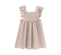 Robe Princesse Enfant Fille Manche Courtes Pas Cher Robes Filles Chic Et Elegant Mignon Casual Soirée Bapteme Anniversaire Tunique Fille Ete Fluide Ample Dress de Plage Vacances Pas Cher 2-7 Ans