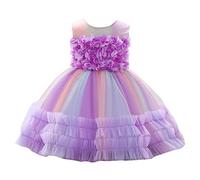 Robe Princesse Enfant Robes Enfant Bébé Fille Princesses Elegant Dress De Mariage Demoiselle d'honneur Dentelle Plissée Tenue De Soirée en Tullerobe Fluide Vêtement pour Carnaval Communionrobe
