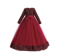 Robe Princesse Enfant Robes Enfant Fille Demoiselle d'honneur Chic Et Elegant Dress De Fête Anniversaire Dentelle Plissée Tenue De Soirée en Tulle Décontractée Vêtement pour Photographie Mariage