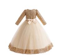 Robe Princesse Enfant Robes Enfant Fille Demoiselle d'honneur Chic Et Elegant Dress De Fête Anniversaire Dentelle Plissée Tenue De Soirée en Tulle Décontractée Vêtement pour Photographie Mariage