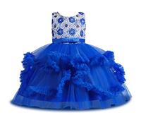 Robe Princesse Enfant sans Manches - Robes de Filles Princesse en Tulle - Robe Petite Fille - Robes Princesse Filles Bowknot pour La Fête Anniversaire Mariage - Dress de Fête 2-10 Ans