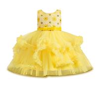 Robe Princesse Enfant sans Manches - Robes de Filles Princesse en Tulle - Robe Petite Fille - Robes Princesse Filles Bowknot pour La Fête Anniversaire Mariage - Dress de Fête 2-10 Ans
