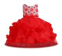 Robe Princesse Enfant sans Manches - Robes de Filles Princesse en Tulle - Robe Petite Fille - Robes Princesse Filles Bowknot pour La Fête Anniversaire Mariage - Dress de Fête 2-10 Ans