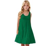 Robe Princesse Fille été sans Manche Fluide Ample Bohème Robe Tunique Enfant Filles Chic et Elegant Léger Casual Robes de Fête Mariage Soirée Ceremonie Vacances Dress pour Filles 3-14 Ans