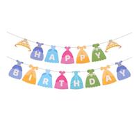 Robe Princesse Happy Birthday Bannière, Pré-Enfilé Princesse Thème Anniversaire Fête Décorations Coloré Suspendu Fanions pour Fille Première Fête Fournitures Accessoires Photo Toile de Fond