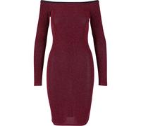 Urban Classics - Robe épaules dénudées pailletée manches longues - Rouge L Femme