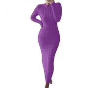 Robe pull avec ceinture Automne et Hiver Pull Mode Manches Longues en Laine Robe Longue Date Nuit Robes pour Femme
