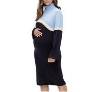 Robe Pull Bleu/Noir Femme Mamalicious Rollneck L