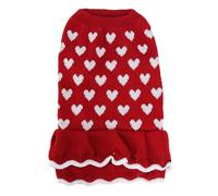 Robe Pull Chaude pour Chiens Et Chats De La Saint-Valentin avec des Motifs Coeur Les Petits Animaux Compagnie Tricots d'hiver Vêtements Animaux Compagnie Valentines Day Dog Sweater