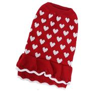Robe Pull Chaude pour Chiens Et Chats De La Saint-Valentin avec des Motifs Coeur Petits Animaux Compagnie Hiver Tricots Vêtements Animaux Compagnie Chats Chien Pull