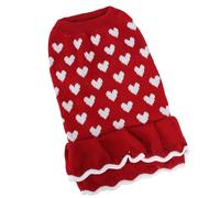 Robe Pull Chaude pour Chiens Et Chats De La Saint-Valentin avec des Motifs Coeur Petits Animaux Compagnie Hiver Tricots Vêtements Animaux Compagnie Chats Chien Pull