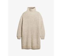 Superdry Robe midi Chunky Rib côtelée manches longues Beige 2XS Femme