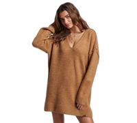 Superdry V Jumper Long Sleeve Short Dress Marron S Femme