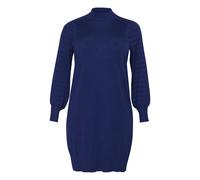 Kaffe Curve - Robe Tricotée Bleue avec Manches Bouffantes - Femme - Robes - Bleu - Taille: 40 FR