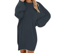 Robe Pull Femme Pull Hiver Chaud Chic Pullover Col Rond Robe Pull Hiver Chic Sexy Casual Robe Hiver Manche Longue Pull Chic Et Elegant Sweater Couleur Unie chaude mode Dress Oversize Chandail Jupe